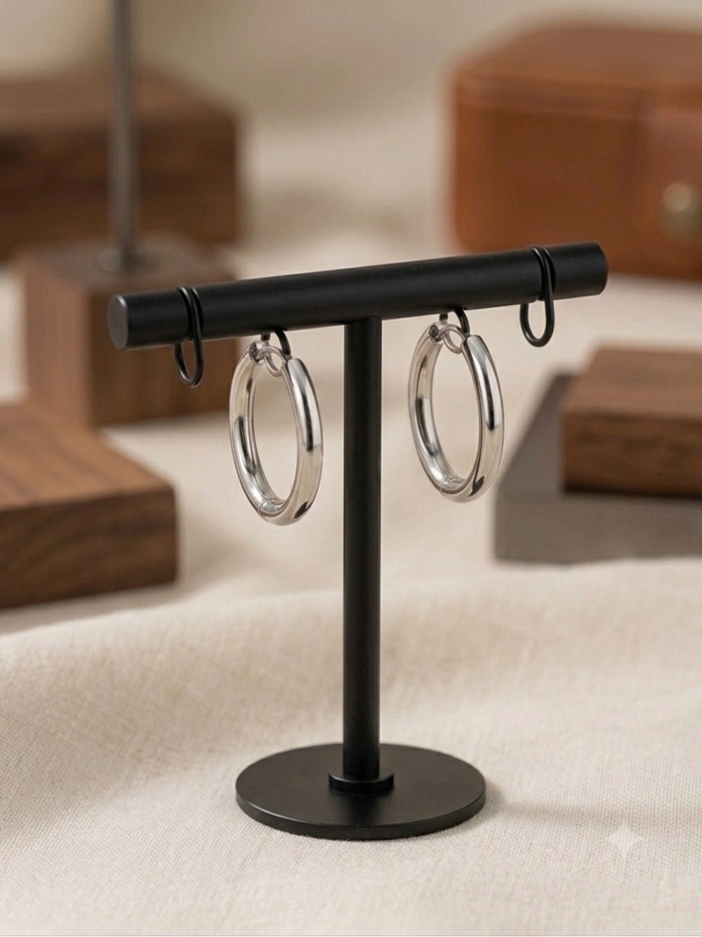 Silver plated stainless steel 10mm Huggie hoop earrings